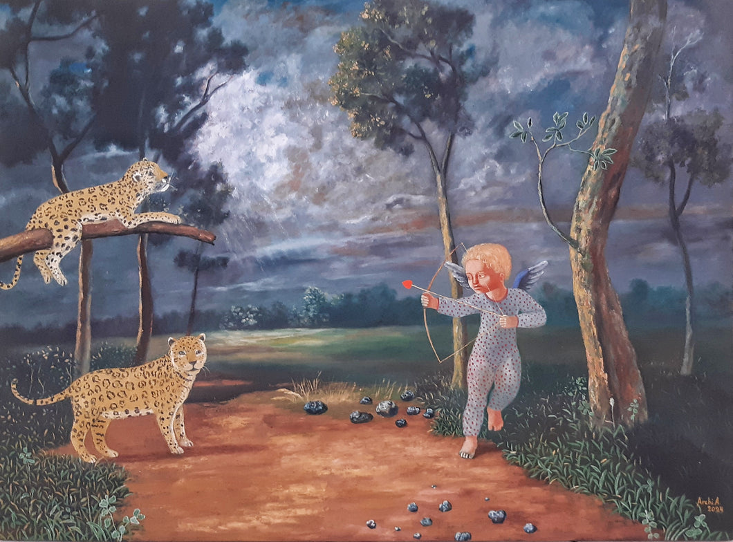 ARSENIO AGUILAR - Cupido con dos jaguaretés