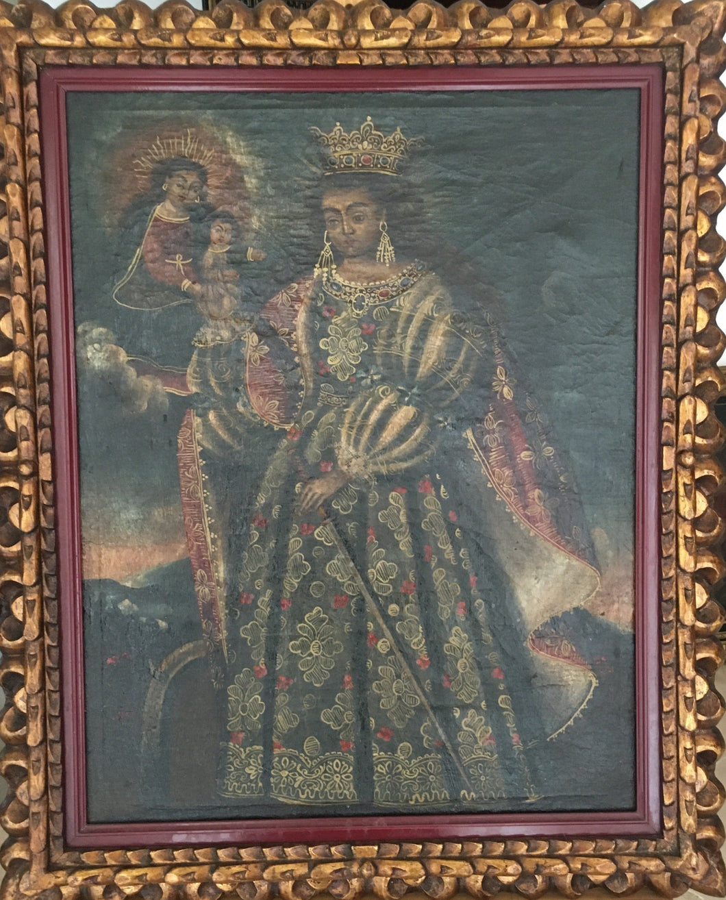 Cusqueño -  Obra representando a  Santa Catalina de Alejandria