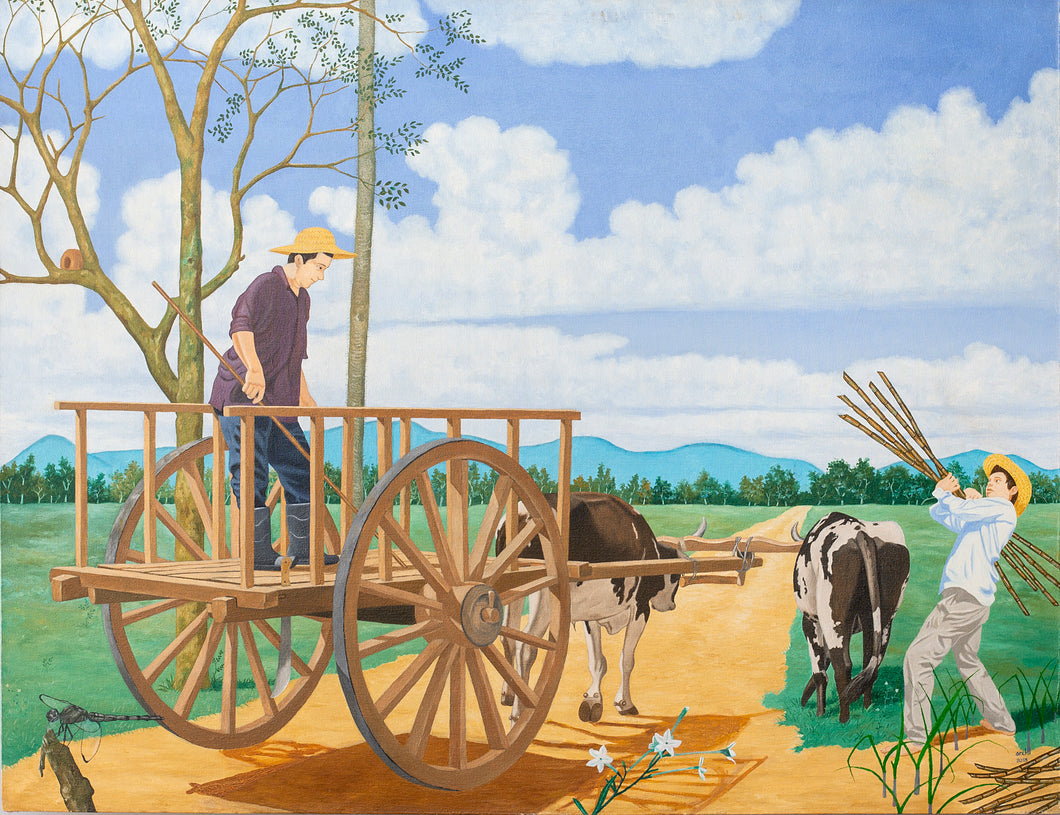 ARSENIO AGUILAR - Carreta con Bueyes Cargando Caña
