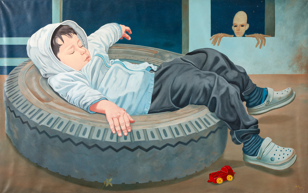 ARSENIO AGUILAR - Niño Durmiendo en la Rueda I
